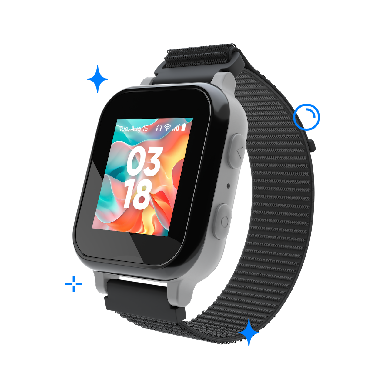Certified refurbished Gabb Watch 3e with a black sport band